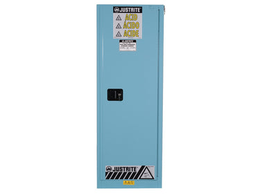 Justrite 22-Gallon Manual-Close Slimline Acid Cabinet - Blue